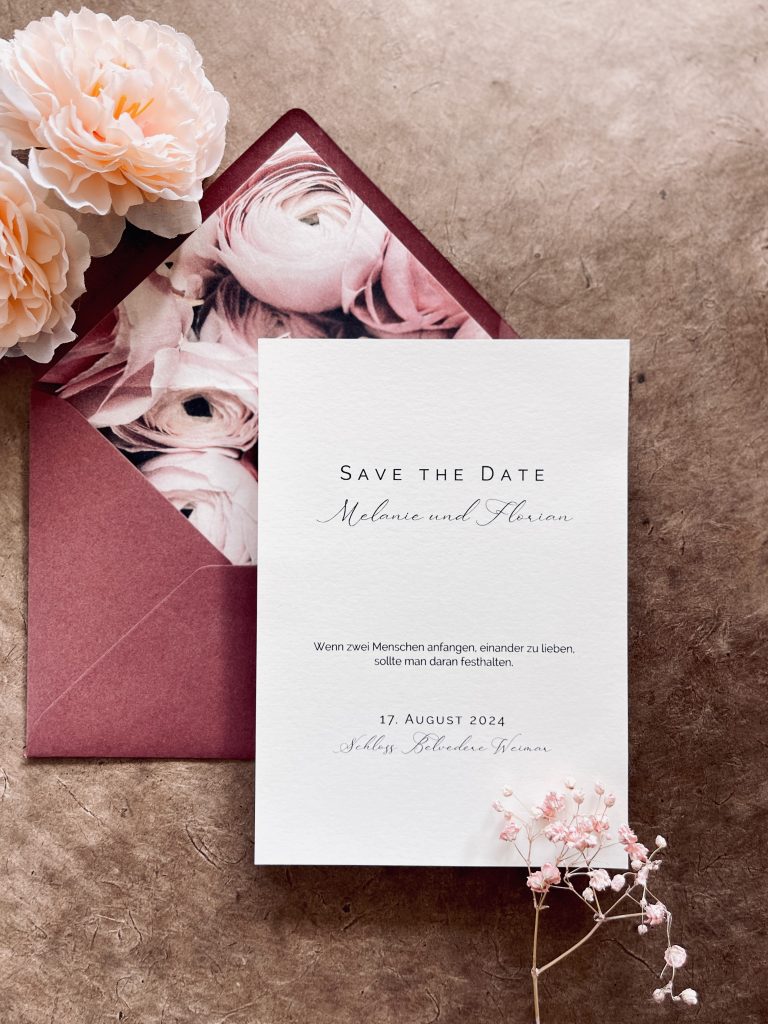 SAVE THE DATE KARTE  MIT KUVERT LINER